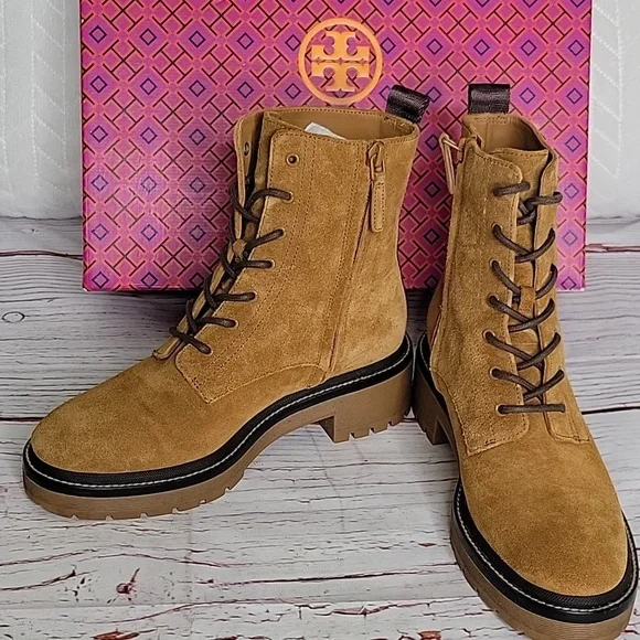 Tory Burch Miller Lug Sole Suede Bootie Size 7 - Picture 5 of 8